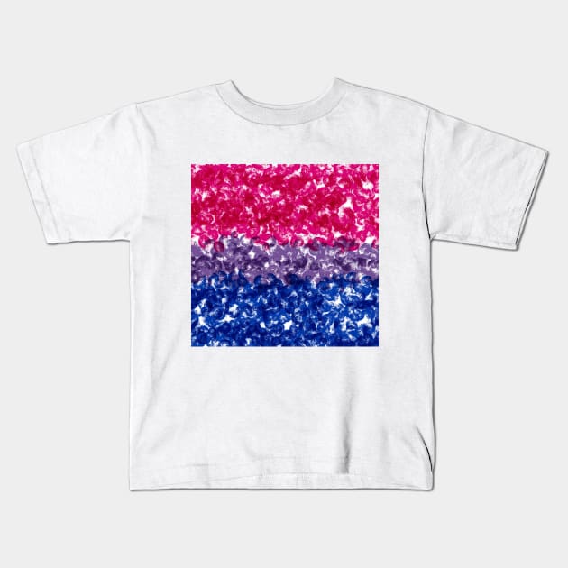 Bisexual Flag Swirl Painted Design Kids T-Shirt by PurposelyDesigned